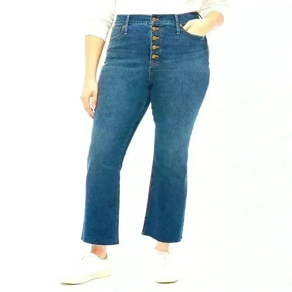 J.crew high rise button fly crop flare jeans.Sz 31 business casual preppy - Picture 1 of 6